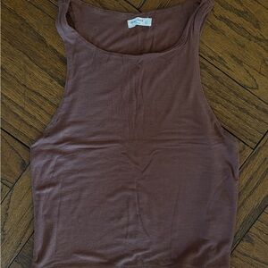 Cocoa/Brown Ribbed Tank Top
